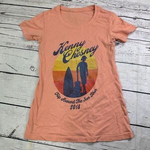 KENNY CHESNEY Trip Around The Sun Tour 2018‎ Women's T-Shirt~Size XS Orange